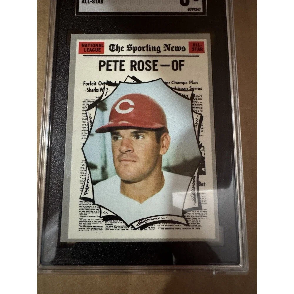 Vintage Baseball 1970 Topps - All-Star Pete Rose #458 SGC Graded 5 EX